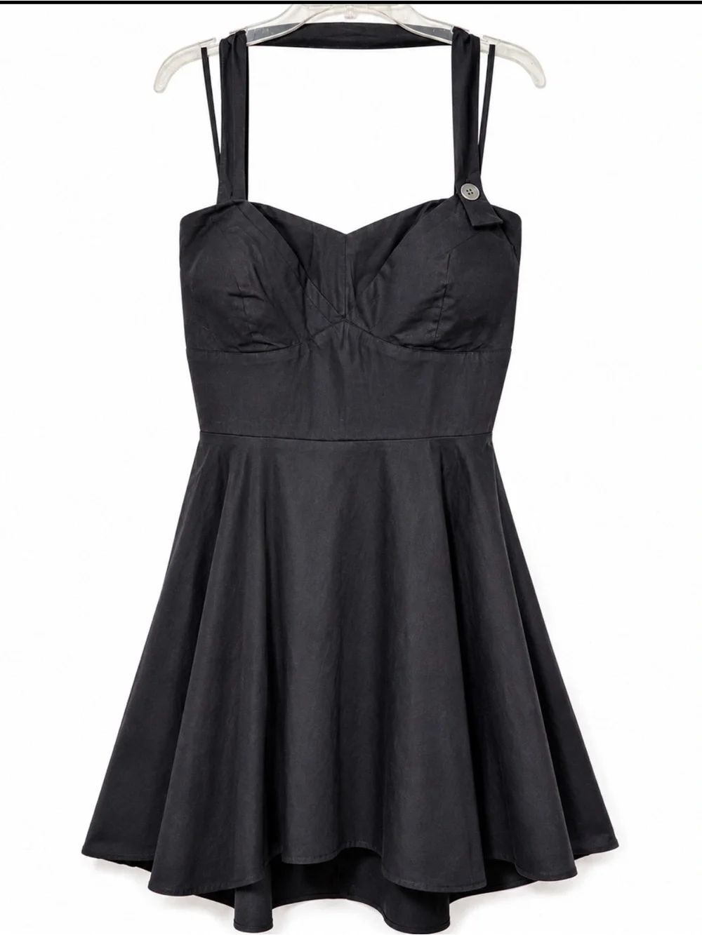 Ixia Classic Black Sweetheart Neckline Fit & Flare Sleeveless Hi Lo Dress 1X